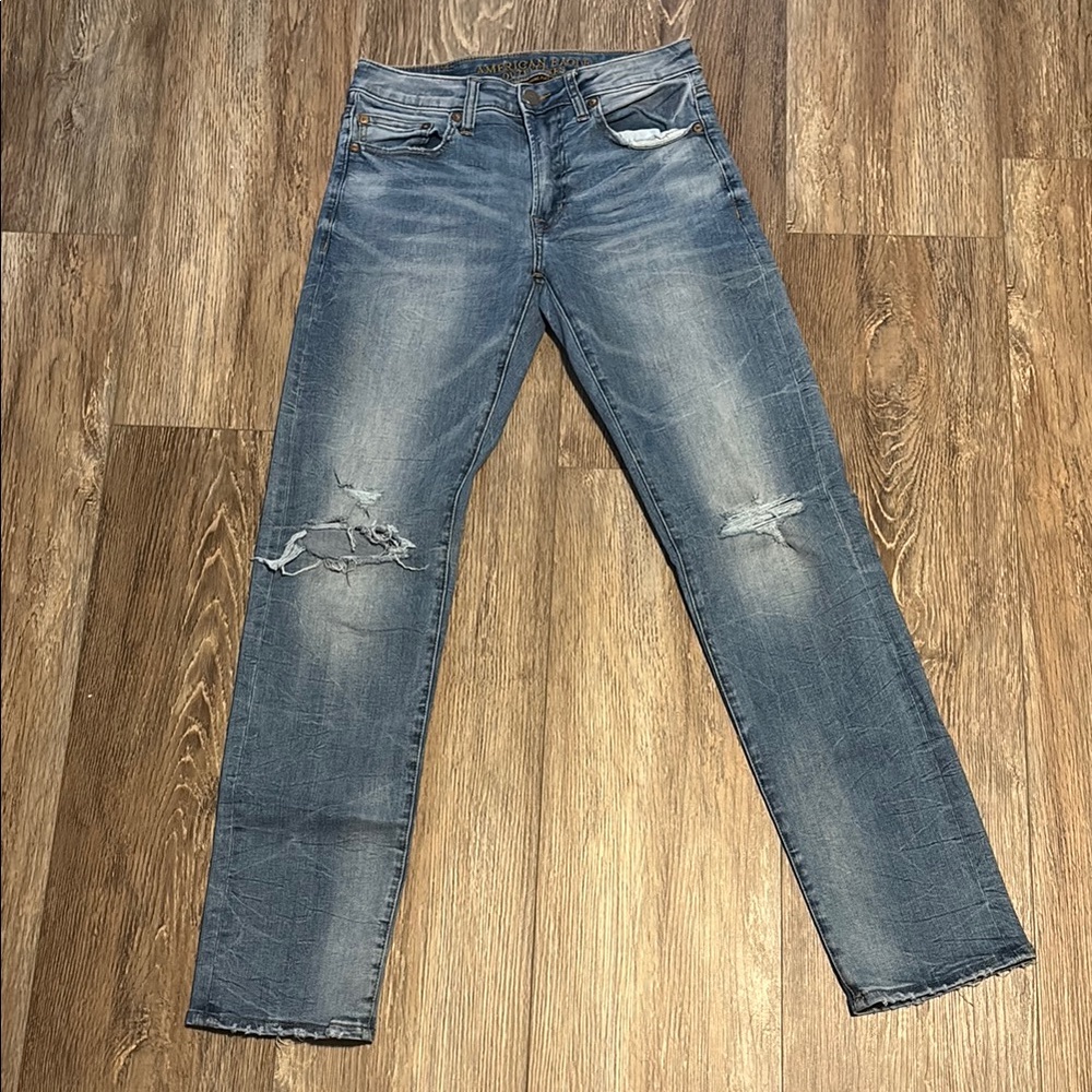 Men's Blue Distressed Jeans